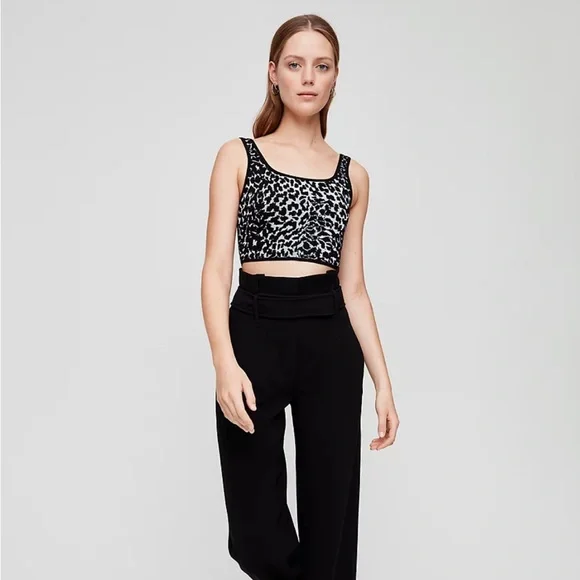 Babaton Sculpt Knit Tank Leopard Print NWOT - Picture 4 of 6